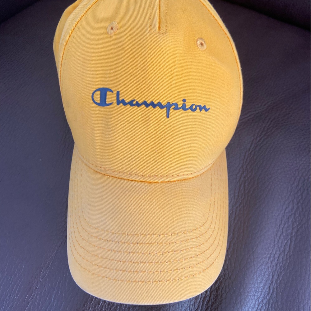 Champion cap. Strap back Adjustable  yellow hat . One size.